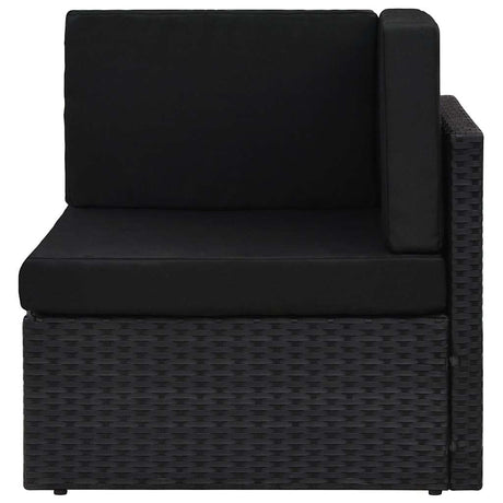 Vidaxl hoekbank sectioneel poly rattan zwart
