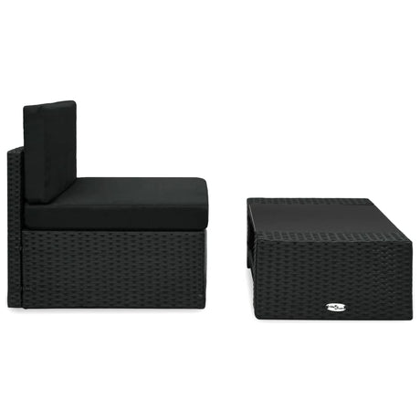 Vidaxl 2-delige loungeset poly rattan zwart