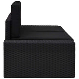 Vidaxl tweezitsbank sectioneel poly rattan zwart