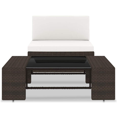 Vidaxl 2-delige loungeset poly rattan bruin