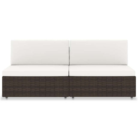 Vidaxl tweezitsbank sectioneel poly rattan bruin