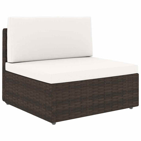 Vidaxl tweezitsbank sectioneel poly rattan bruin