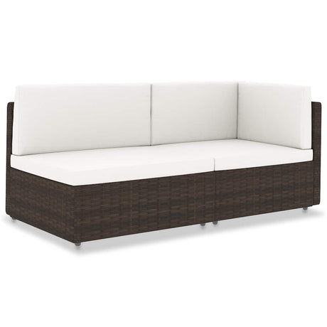 Vidaxl tweezitsbank sectioneel poly rattan bruin