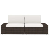 Vidaxl tweezitsbank sectioneel poly rattan bruin