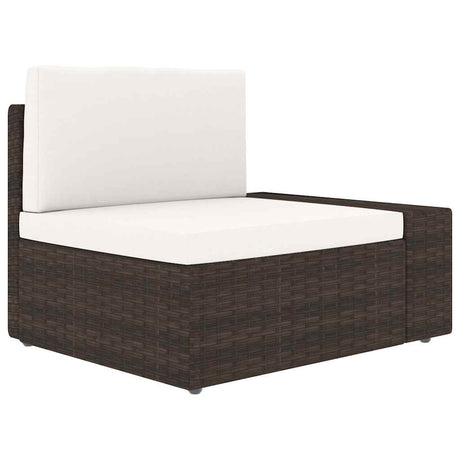 Vidaxl driezitsbank sectioneel poly rattan bruin