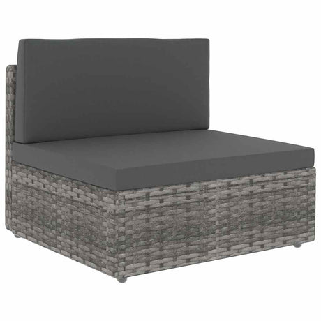 Vidaxl middenbank sectioneel poly rattan grijs