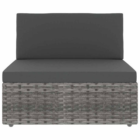 Vidaxl middenbank sectioneel poly rattan grijs