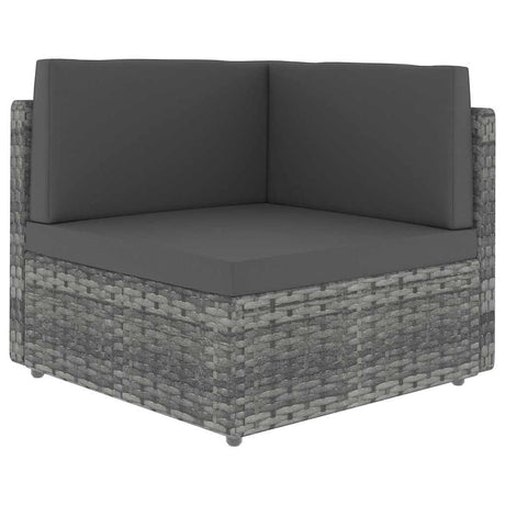 Vidaxl hoekbank sectioneel poly rattan grijs