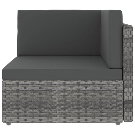 Vidaxl hoekbank sectioneel poly rattan grijs