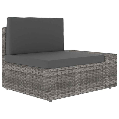 Vidaxl driezitsbank sectioneel poly rattan grijs