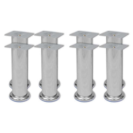Vidaxl bankpoten 8 st rond 180 mm chroomkleurig