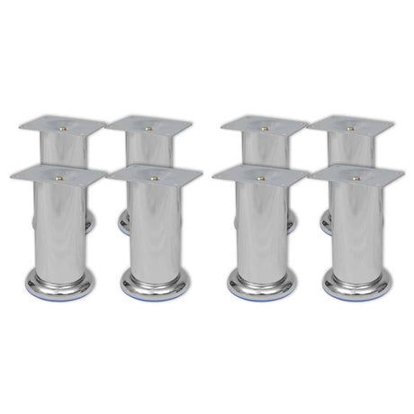 Vidaxl bankpoten 8 st rond 120 mm chroomkleurig