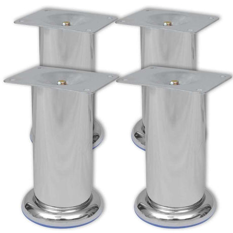 Vidaxl bankpoten 8 st rond 120 mm chroomkleurig
