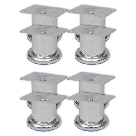 Vidaxl bankpoten 8 st rond 60 mm chroomkleurig