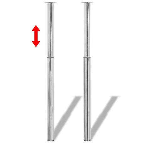 Vidaxl tafelpoten telescopisch 4 st 710-1100 mm chroomkleurig
