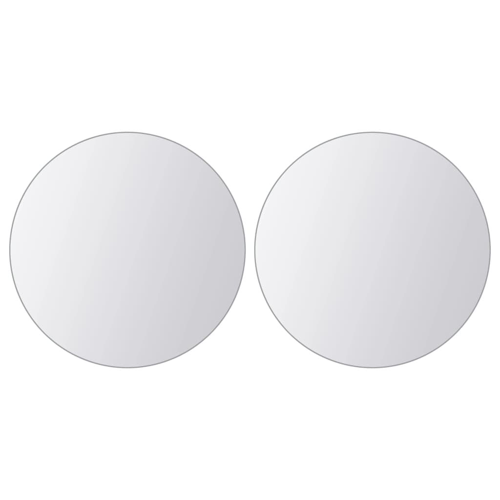 Vidaxl 16 St Mirror Tiles Round Glass