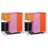 VIDAXL 3-teilig WASS SORTERS 2 STS mit Wäschekorb