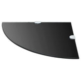 Vidaxl hoekschappen 2 st met chromen dragers 25x25 cm glas zwart