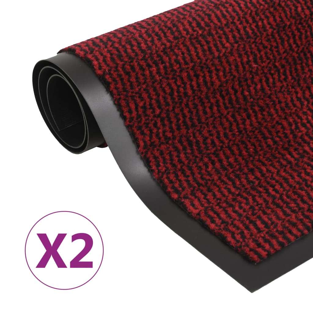 Vidaxl Droogloop Mats 2 PC Prostokątny kępki 40x60 cm czerwony