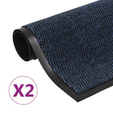 Vidaxl Droogloop Mats 2 st rektangulära tuftade 40x60 cm blå