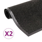 Vidaxl Droogloop Mats 2 St rectangulaire tufted 60x90 cm noir