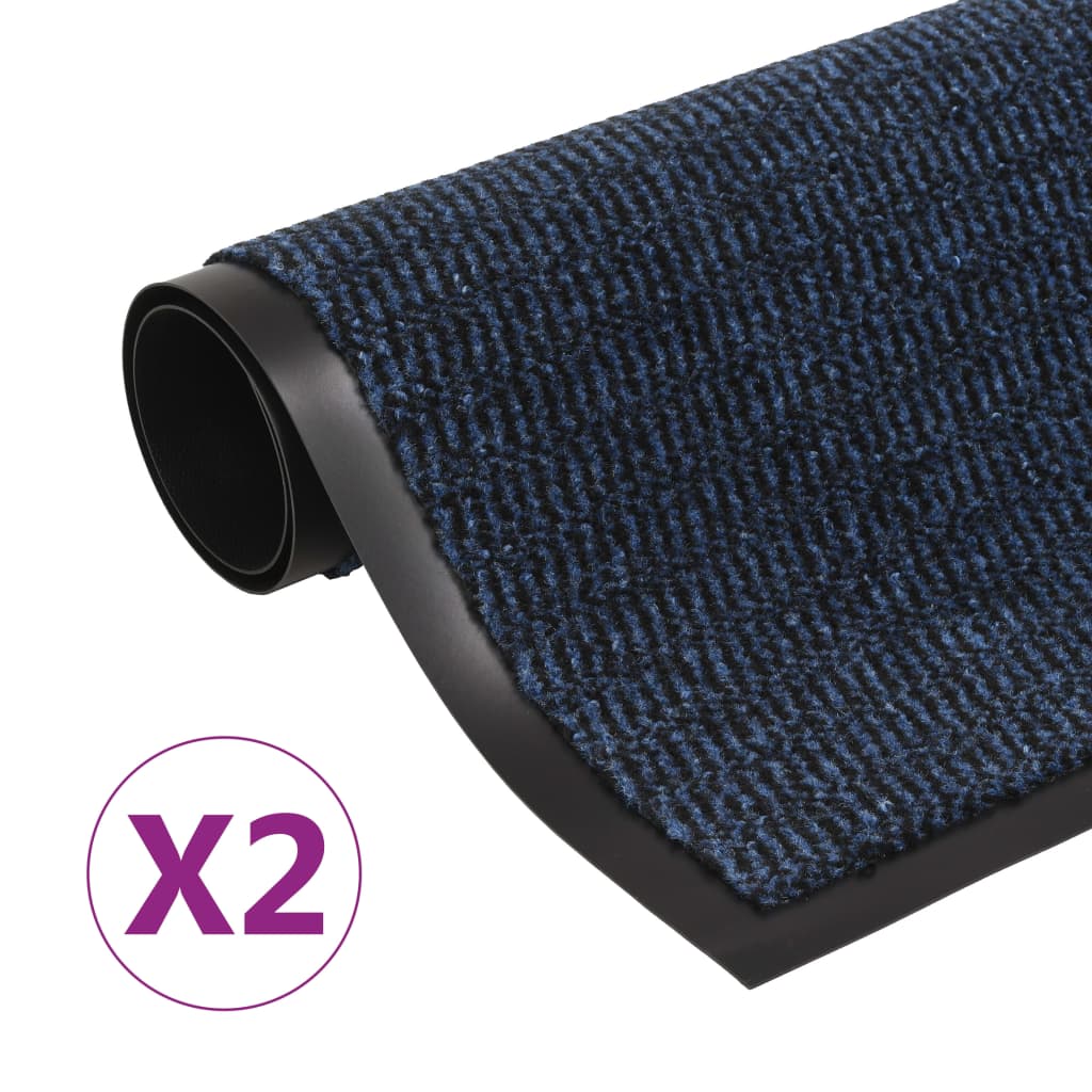 Vidaxl droogloop tappetini 2 St rettangolare tufting 60x90 cm blu