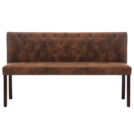 Vidaxl bankje 148,5 cm kunstsuède bruin