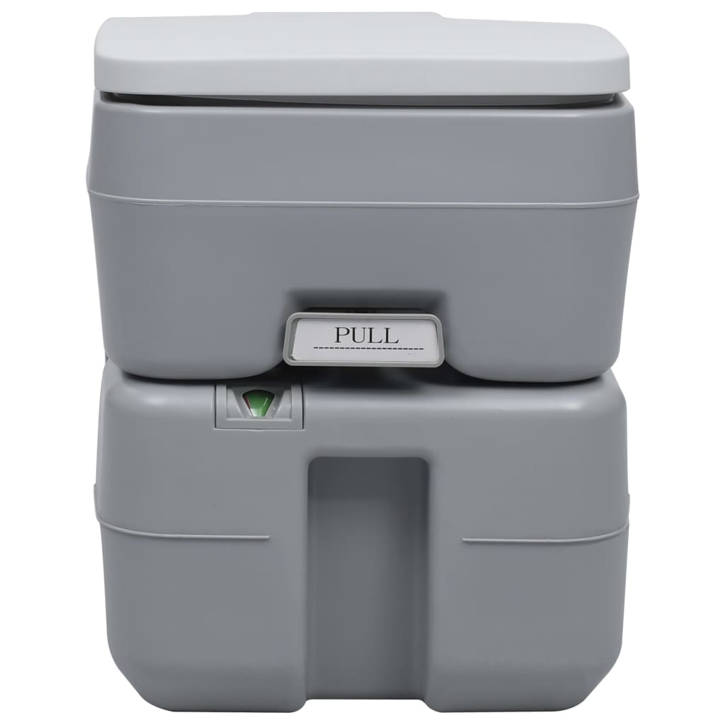 Vidaxl camps toilettes portables 20 + 10 l gris