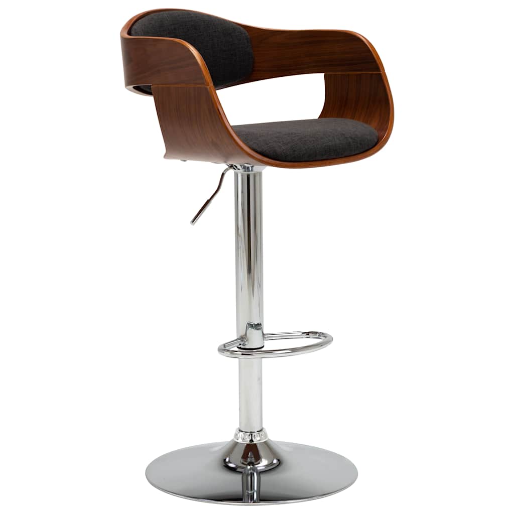 Vidaxl barstoelen 2 st gebogen hout en stof grijs