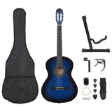 Vidaxl 12-teiliges Gitarrenset klassischer Anfänger 4 4 39 Blau