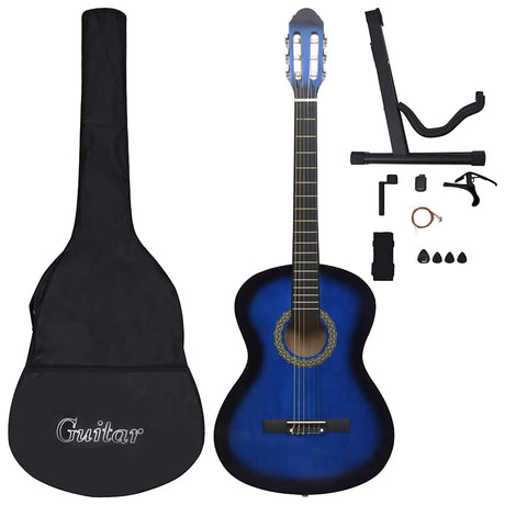 Vidaxl 12-teiliges Gitarrenset klassischer Anfänger 4 4 39 Blau