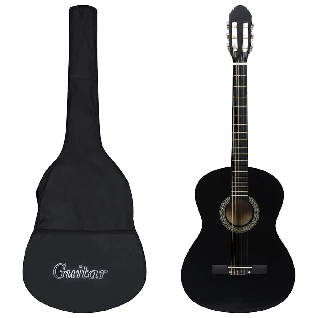 Vidaxl 12-teilige Gitarrenset Klassiker Anfänger 4 4 39 Schwarz