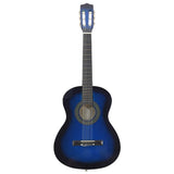 Vidaxl 8-teilige Gitarrenset Klassiker Anfänger 3 4 36 Blau