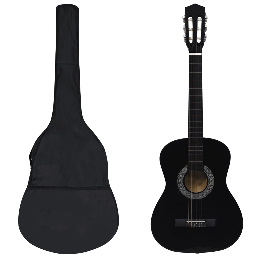 Vidaxl 8-teilige Gitarrenset Klassiker Anfänger 3 4 36 Schwarz