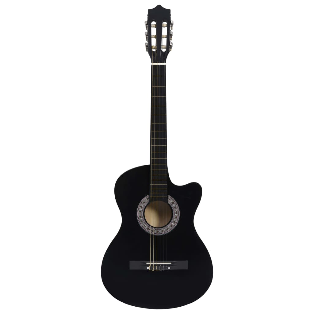 Vidaxl Guitar Cutaway s 6 Strings Western Classic 38 Black