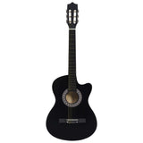 Vidaxl Guitar Cutaway med 6 strenger Western Classic 38 Black