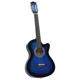 Vidaxl Corte de guitarra con 6 cuerdas Western Classic 38 Tinted Blue