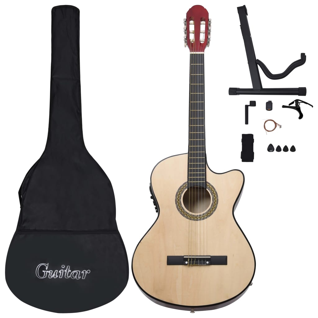 Ensemble de guitare Vidaxl 12 pièces avec égaliseur et 6 cordes occidentales