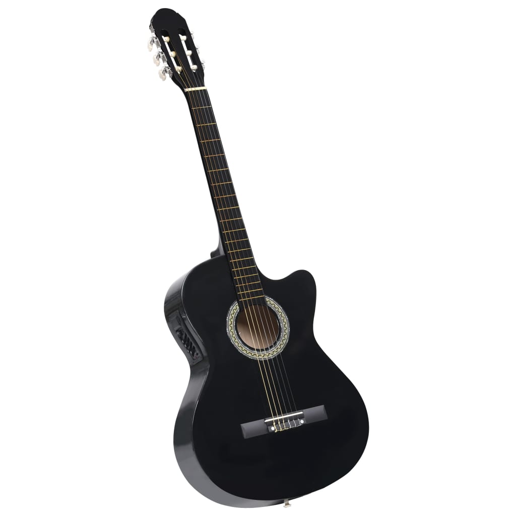 Vidaxl Guitar Cutaway con pareggio 6 Sneeds Western Classic Black