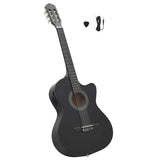 Vidaxl Cutaway-Gitarre mit Equalizer, 6 Saiten, Western Classic, Schwarz