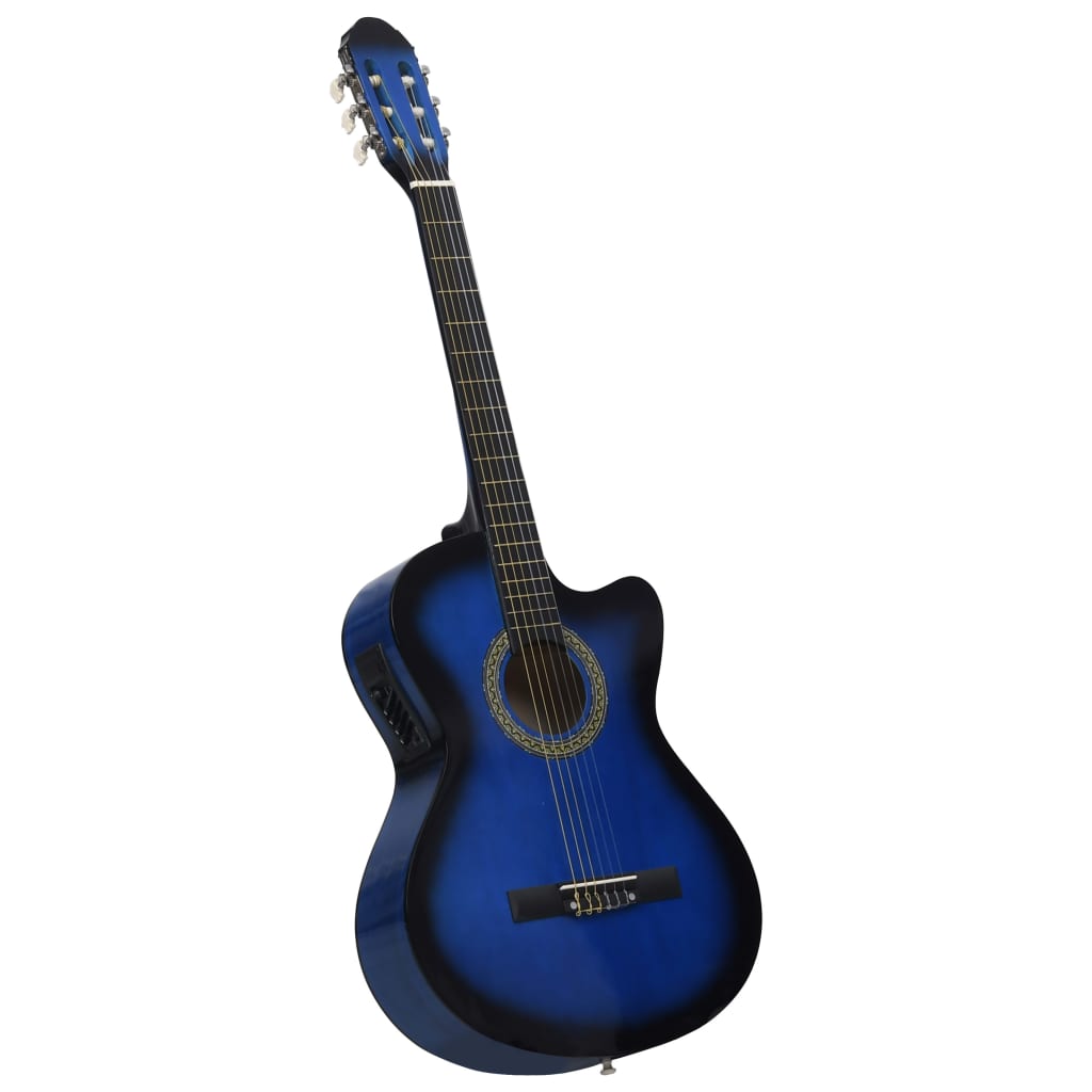 Vidaxl Corte de guitarra con Equalizer 6 cuerdas Western Classic Blue