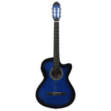 Vidaxl Guitar Cutaway z korektorem 6 strun Western Classic Blue