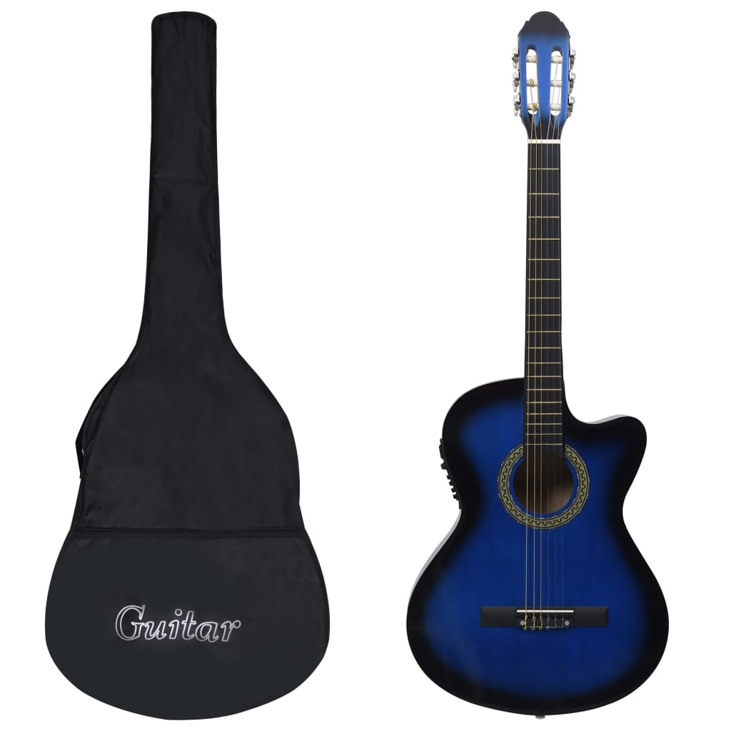 Vidaxl 12-teilige Gitarrenset mit Equalizer und 6 Saiten westlichblau