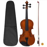 Vidaxl Violin Juego con Bow y Kinstun 4 4 Wood Dark