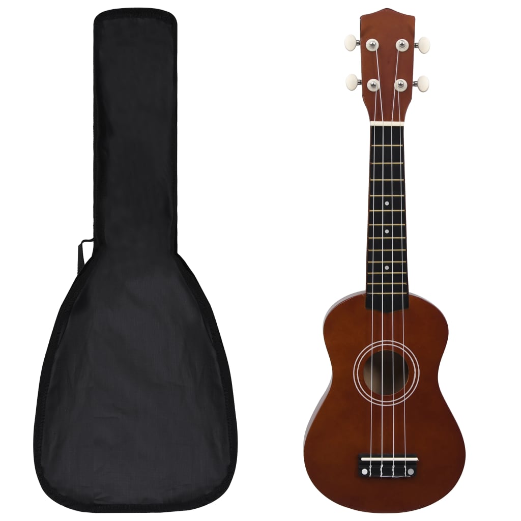 Vidaxl Ukuleleset med veske for barn Soprano 21 '' Darkhout farget