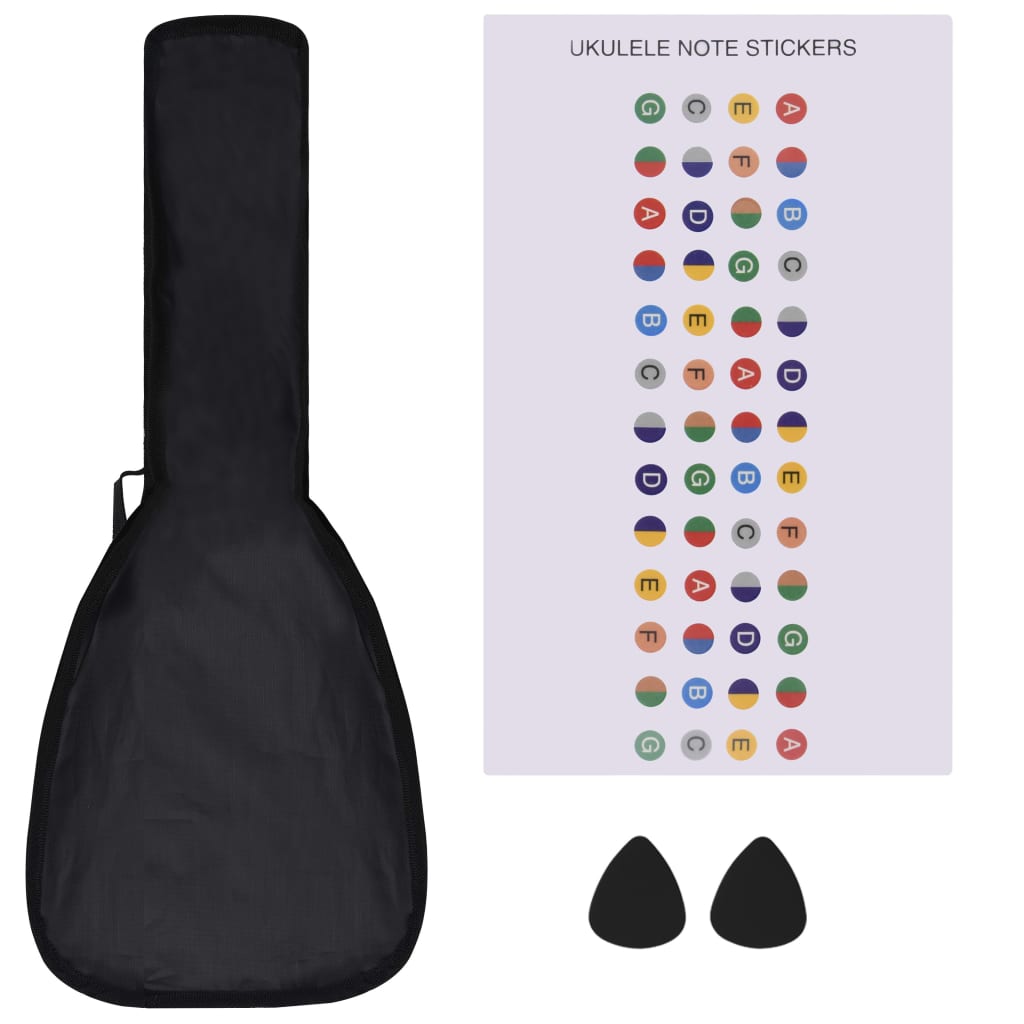 Vidaxl ukuleleset z torbo za otroke Soprano 21 '' Darkhout obarvana