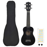 Vidaxl ukuleleset mit Tasche für Kinder Sopran 21 '' schwarz