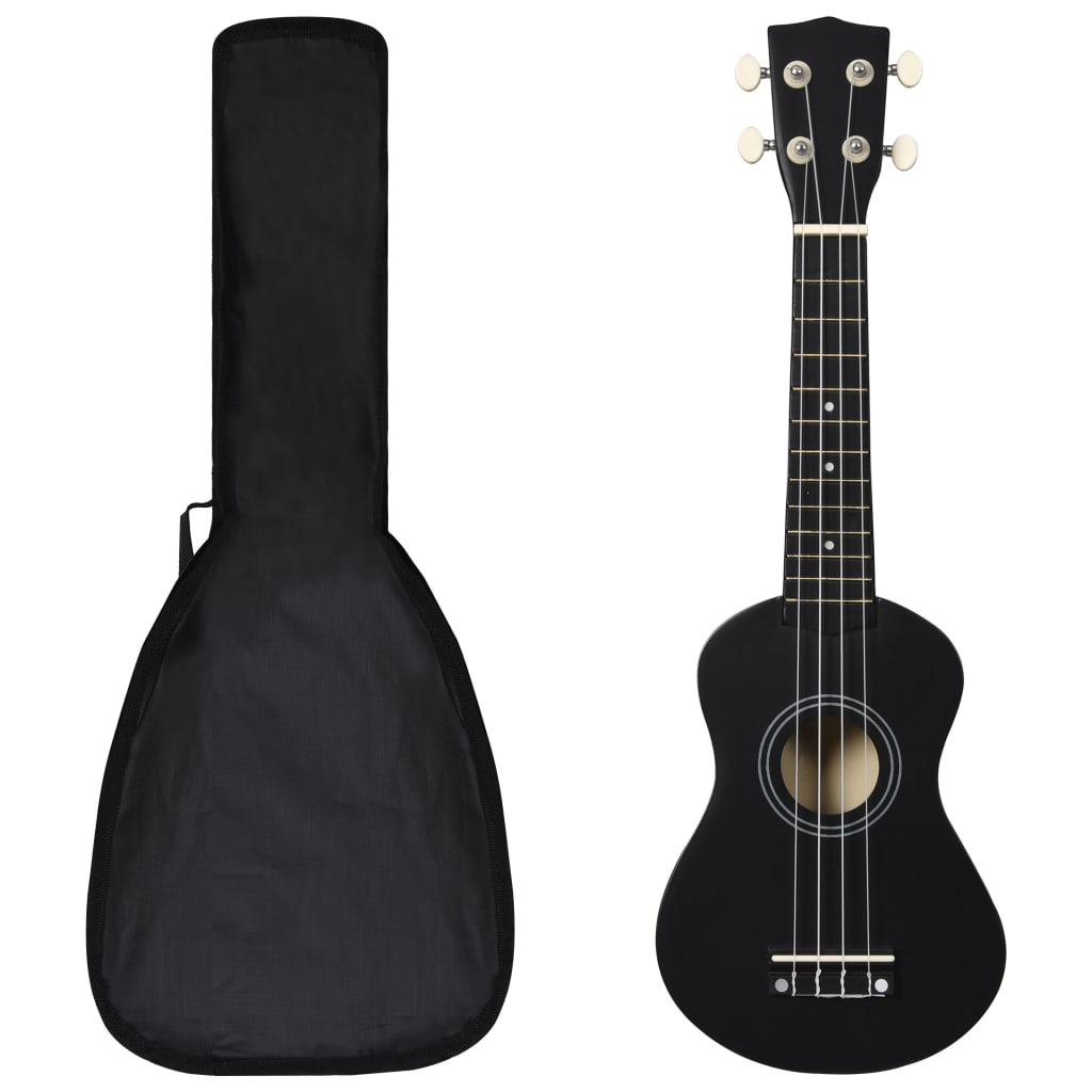 Vidaxl ukuleleset med taske til børn sopran 21 '' sort