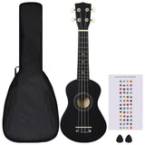 Vidaxl ukuleleset mit Tasche für Kinder Sopran 21 '' schwarz