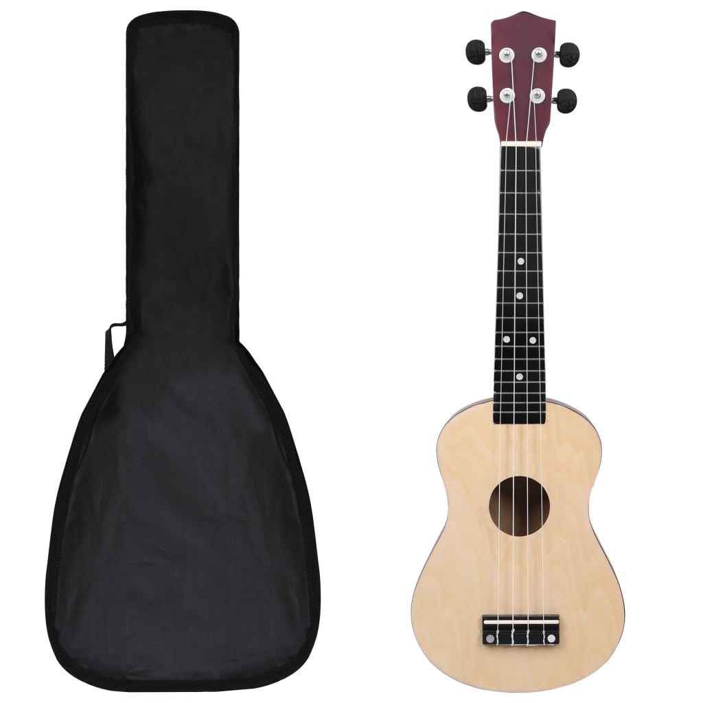 Vidaxl ukuleleset z torbą dla dzieci sopran 23 '' w kolorze jasnego drewna